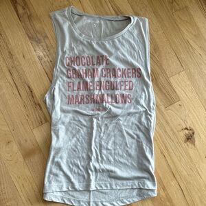 Wondery Gray Sleeveless Top with Pink Text